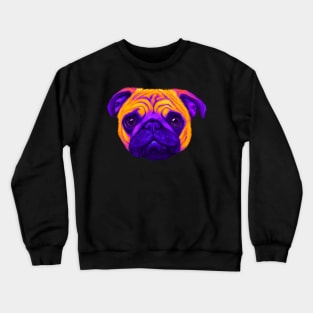 Orange and Purple Pug Crewneck Sweatshirt